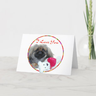Pekingese Valentine Holiday Card