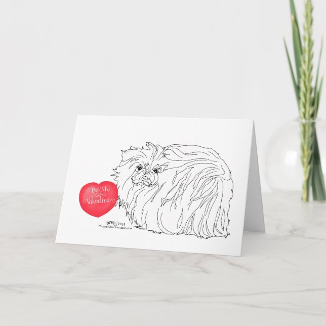 Pekingese Valentine Holiday Card (Front)
