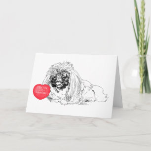 Pekingese Valentine Holiday Card