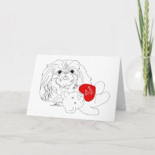 Pekingese Valentine Holiday Card