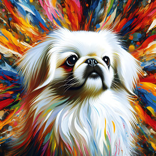 Pekingese White Acrylic Print   Colourful   Vibran Jigsaw Puzzle