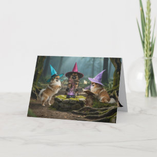 Pekingese Witch Halloween Card