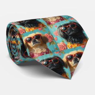  Pekingese With Heart Roses Valentine's Day Tie
