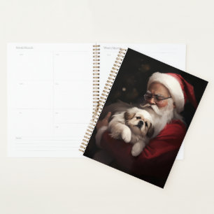 Pekingese With Santa Claus Festive Christmas Planner