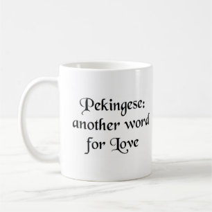 pekingese word coffee mug