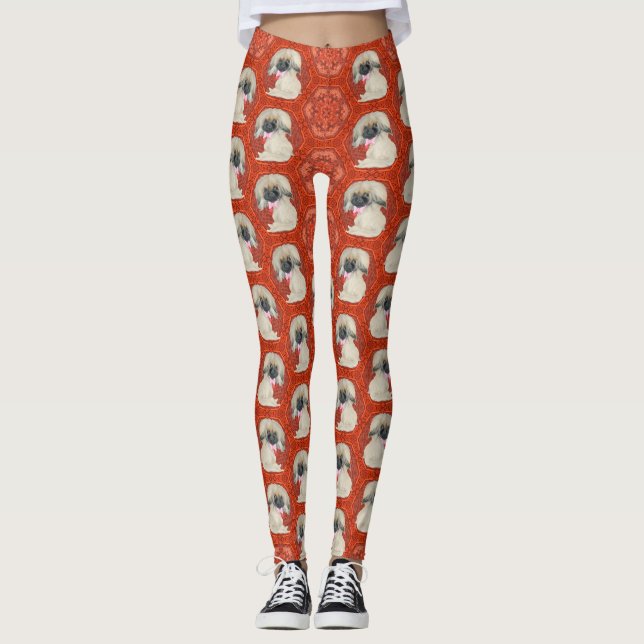 Pékinois Leggings de Design (Devant)