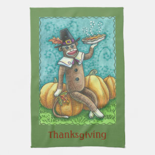 PÈLERINERIE DE SOCK MONKEY, SERVIETTE DE CUISINE
