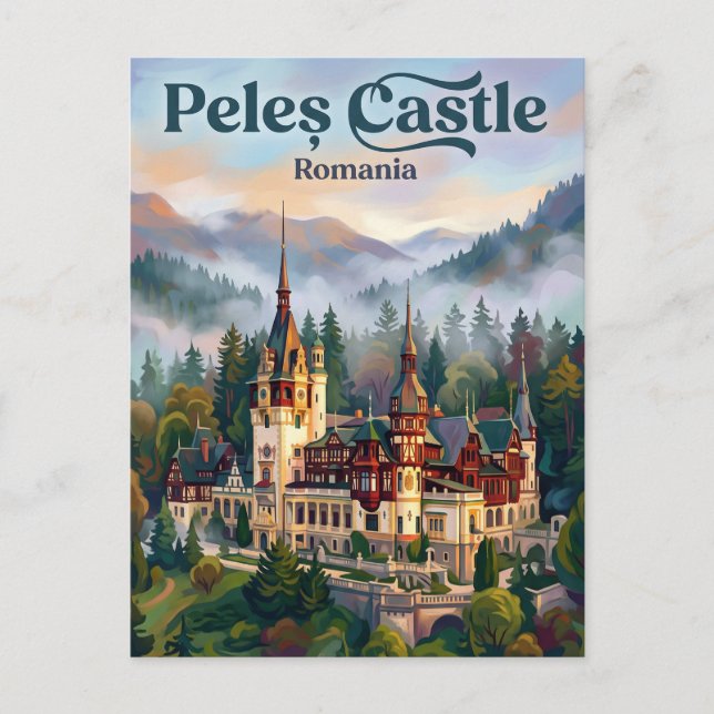 Peleș Castle Romania Postcard (Front)