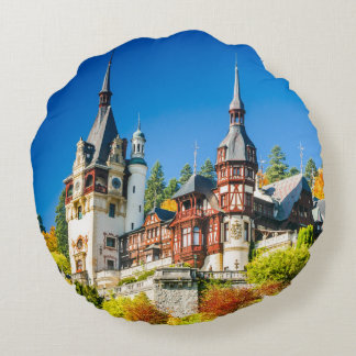 Peles castle round pillow