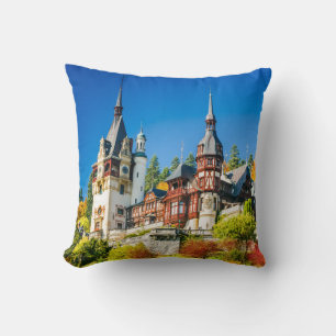 Peles castle Sinaia Throw Pillow