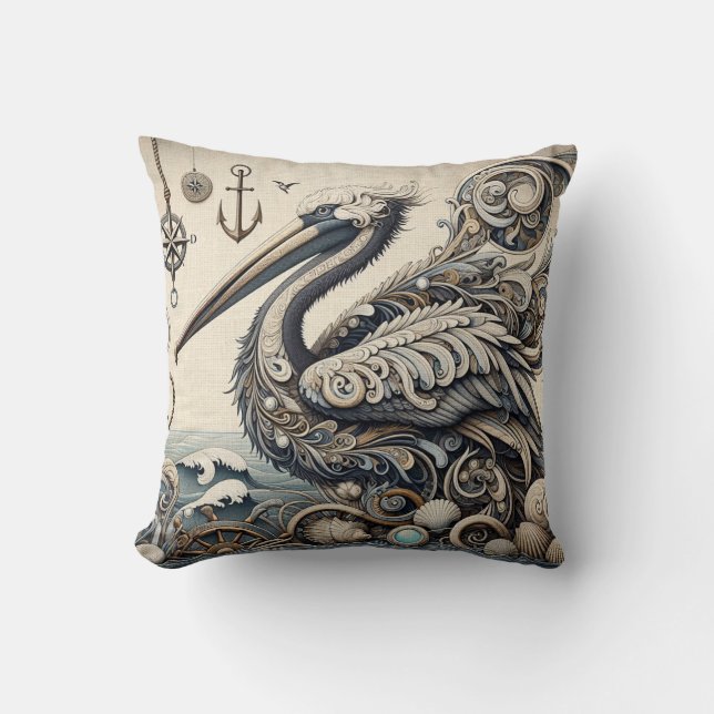Pelican 1 throw pillow (Front)