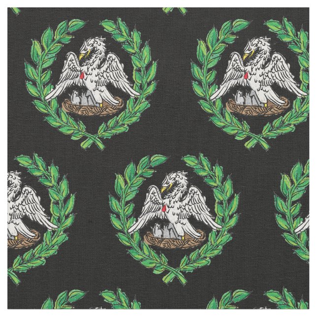 Pelican and Laurel Fabric (Close Up)