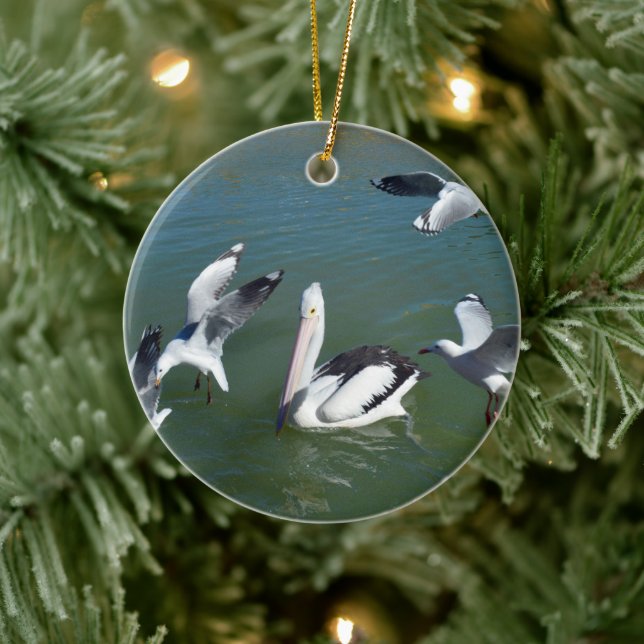 Pelican And The  Gate Crashers,  Ceramic Ornament (Tree)