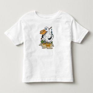 Pelican as Fisher with Fishing rod & Fish Toddler T-shirt