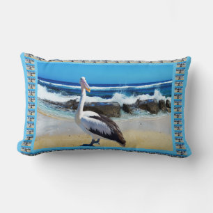Pelican Beach Splash, Lumbar Pillow