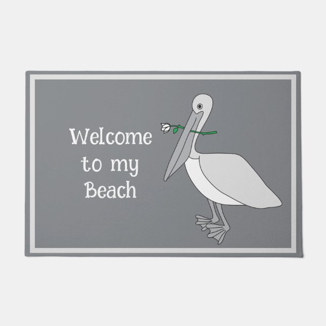 Pelican Beach Welcome Doormat (Front)