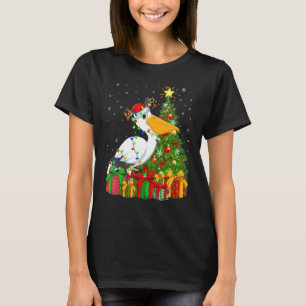 Pelican Bird   Xmas Holiday Santa Pelican Christma T-Shirt