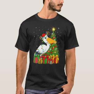 Pelican Bird  Xmas Holiday Santa Pelican Christmas T-Shirt