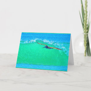 Pelican Birds Wildlife Animals Beach Card