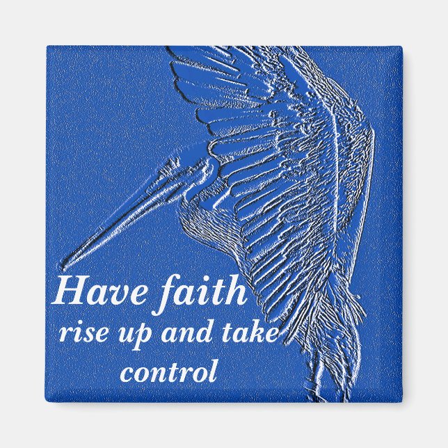 Pelican,Blue art_ Magnet (Front)