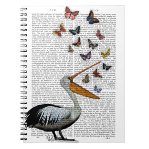 Pelican & Butterflies Notebook