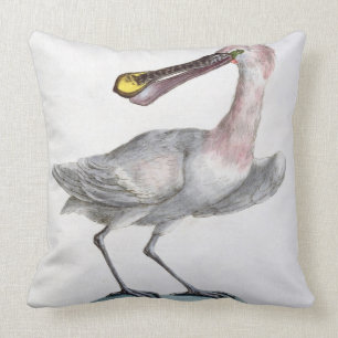 Pelican, c.1767-76 (hand coloured engraving) throw pillow