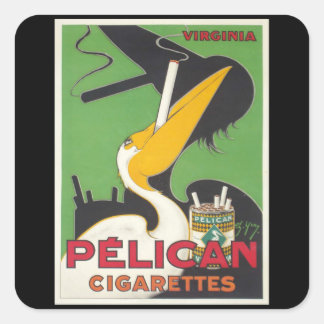 Pelican Cigs - Vintage Cigarettes Square Sticker