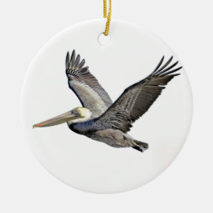 Pelican Clear Ceramic Ornament