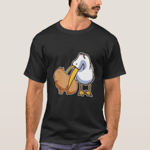 Pelican Eating Capybara  Capibara Animal T-Shirt