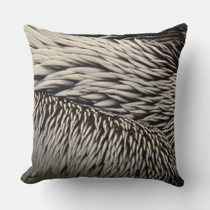 Pelican Feathers Abstract Nature Photography Throw Pillow