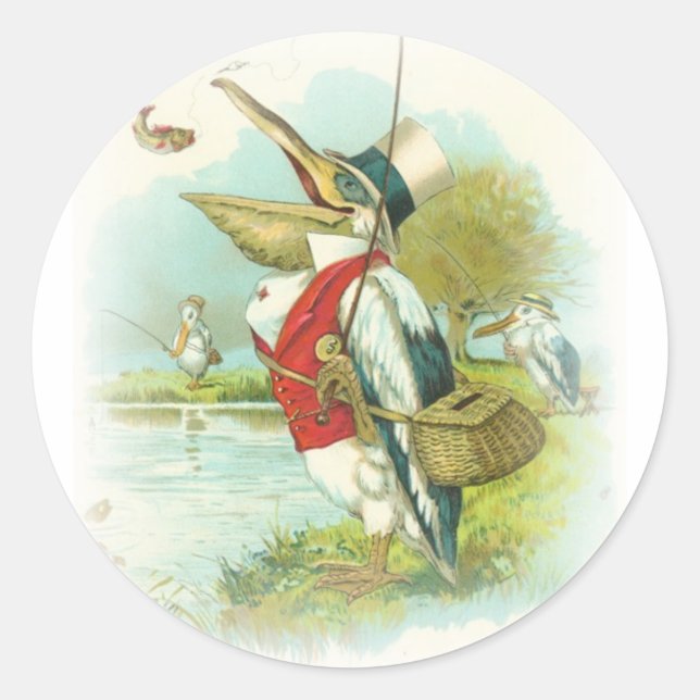 Pelican Fishing Classic Round Sticker (Front)