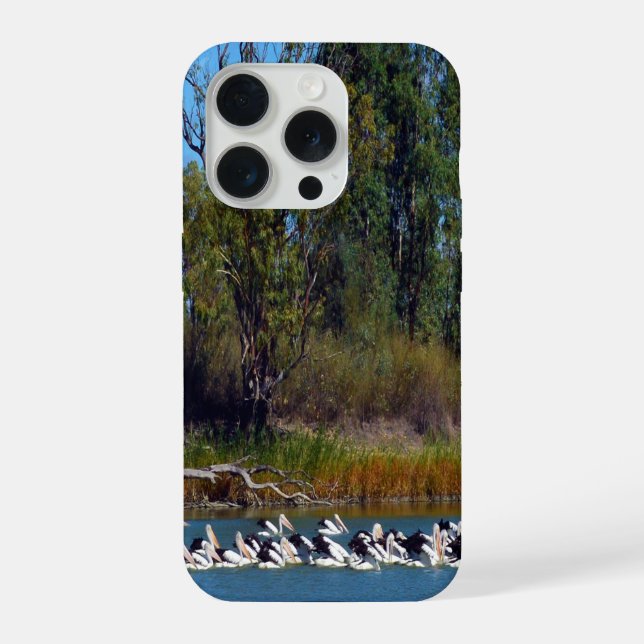 Pelican Fishing Frenzy, River Murray, iPhone Case (Back)