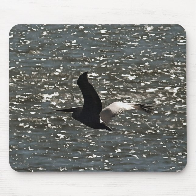 Pelican Flying Over Shimmering Lake Bafa Mouse Pad (Front)