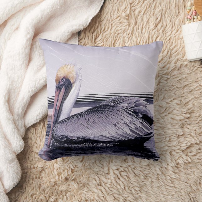 Pelican Gliding Throw Pillow (Blanket)