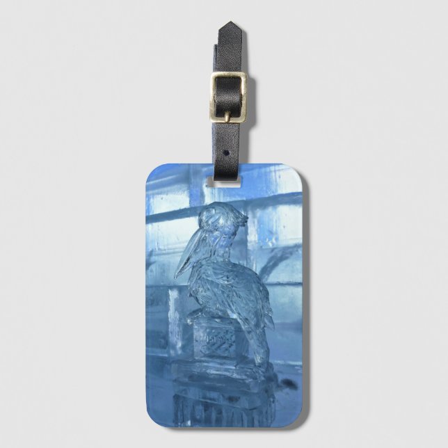 Pelican Ice Sculpture, Quebec, Canada Luggage Tag (Front Vertical)