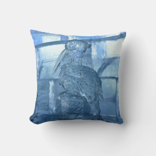 Pelican Ice Sculpture, Quebec, Canada Throw Pillow
