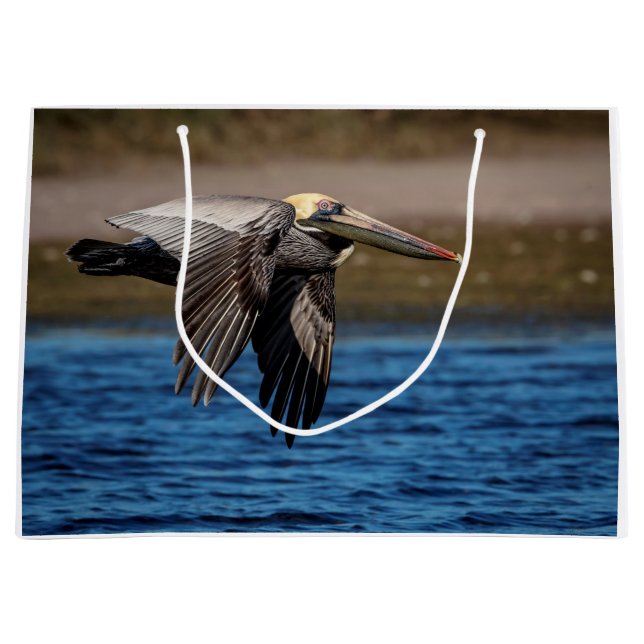 Pelican in flight large gift bag (Front)