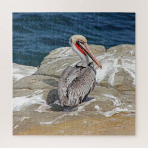 Pelican In The Ocean Jigsaw Puzzle