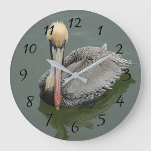 Pelican in the wild large clock