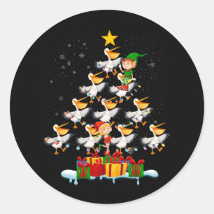Pelican Lover Xmas Animal Matching Pelican Christm Classic Round Sticker