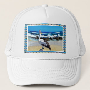 Pelican Loving The Beach Splashes, Trucker Hat