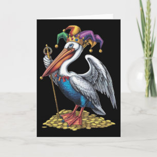 Pelican Mardi Gras Carnival Animal Lover Mens Wome Card