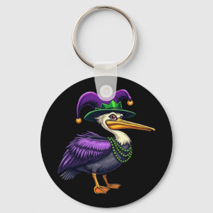 Pelican Mardi Gras – Carnival Fun for Animal Lover Keychain