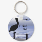 Pelican Ocean Shoreline Custom Keychain