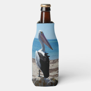 Pelican On Beach Rock, Bottle Cooler