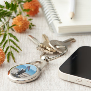 Pelican On Beach Rock, Keychain
