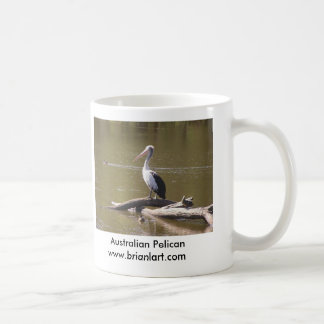 pelican on stump, coffee mug