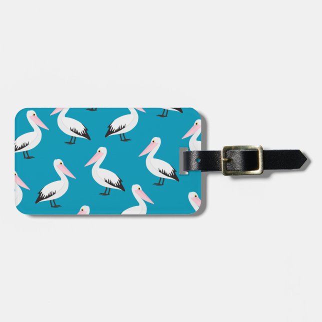 Pelican pattern luggage tag (Front Horizontal)