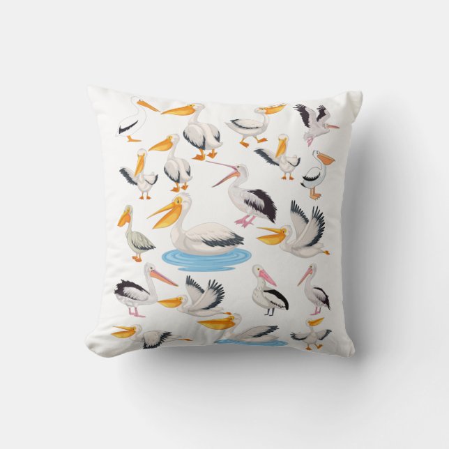 PELICAN PATTERN THROW PILLOW (Front)