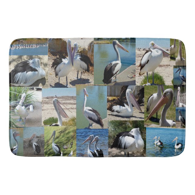 Pelican Photo Collage, Bath Mat (Front)